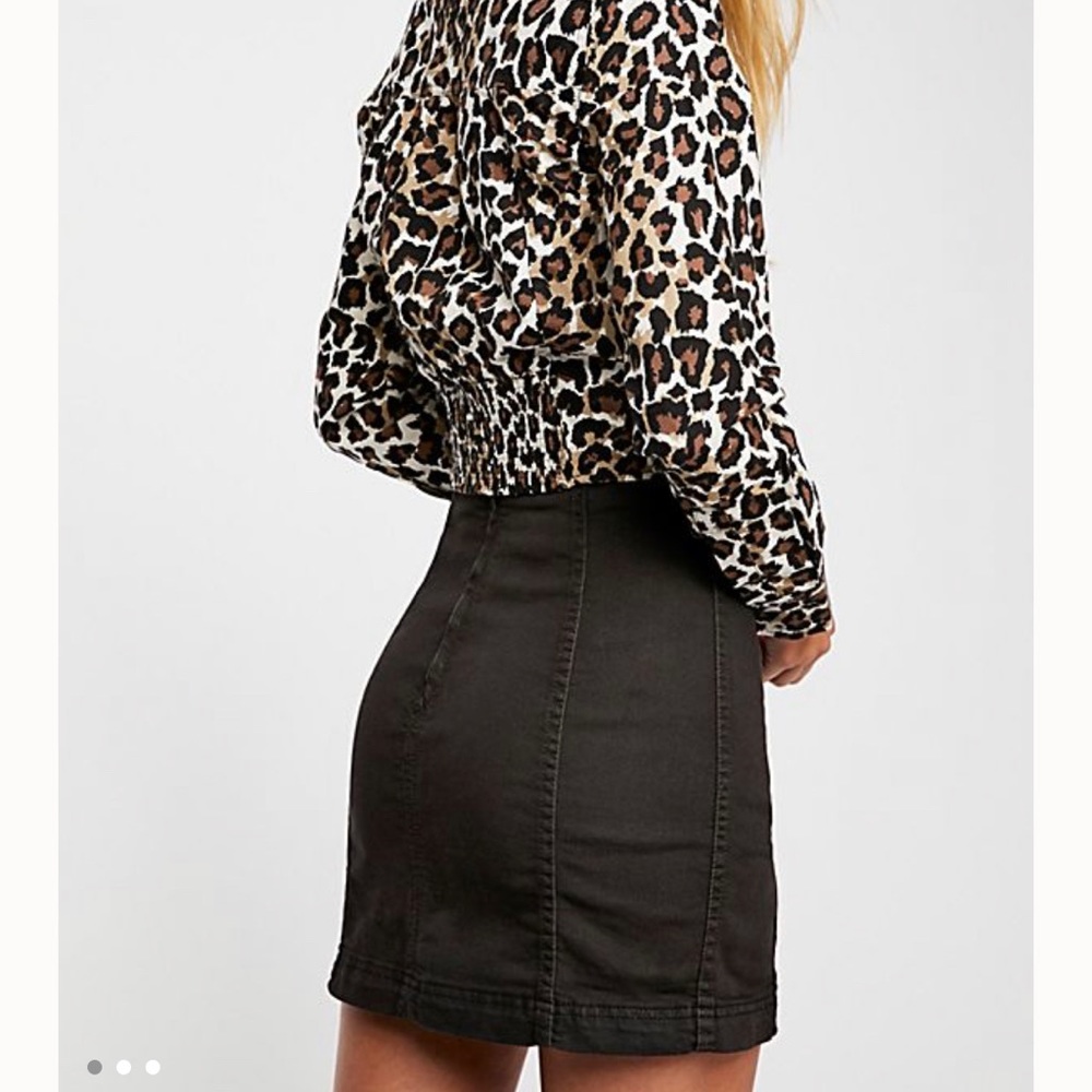 Free People Black Denim Mini